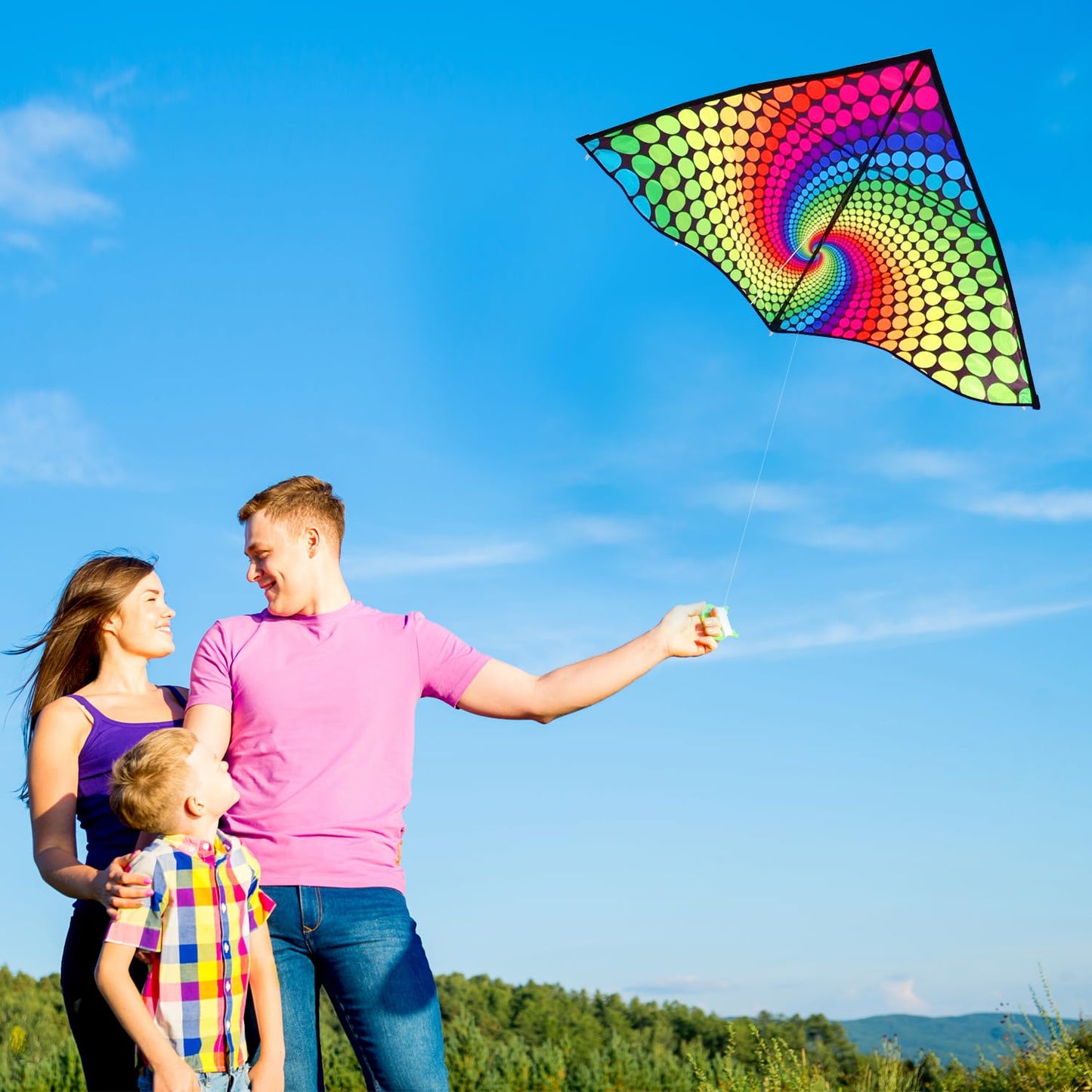 Xida Delta Kites For Kids Ages 8-12, Large Kites For Adults, Easy To Fly Beach Kite With Handle And String(Spiral),Perfect For F