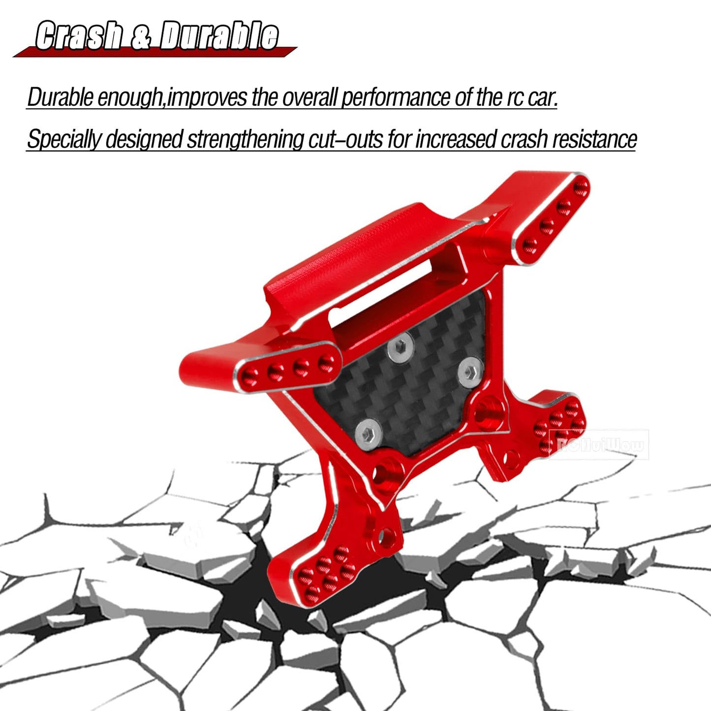 Rchuiwow Upgrades Part For 1/10 Rustler 4Wd/4Wd(Vxl),Alloy Front And Rear Rc Shock Towers Hops Up,Red