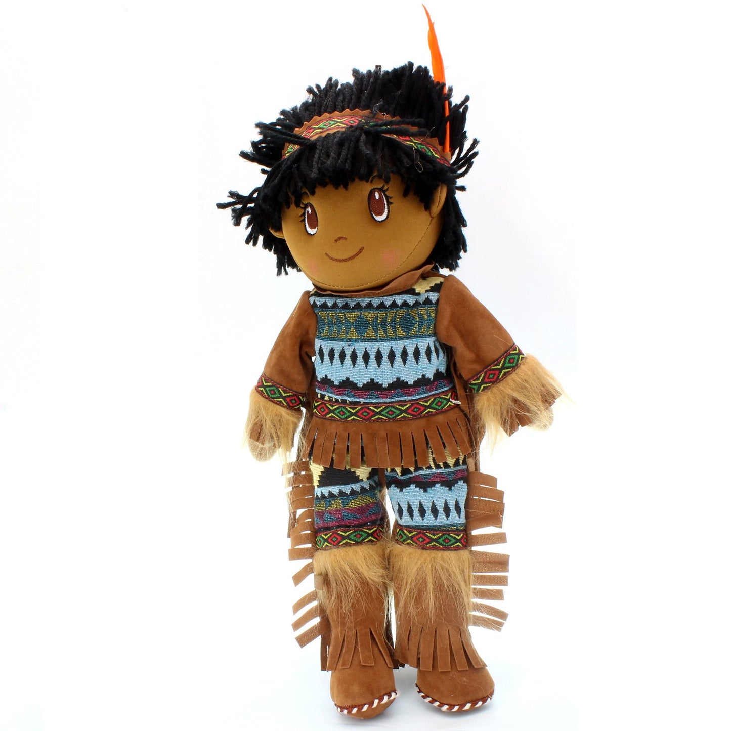 Kinnex Collections 14'' Native American Indian Plush Rag Doll -Df14001- Atul - Df140001