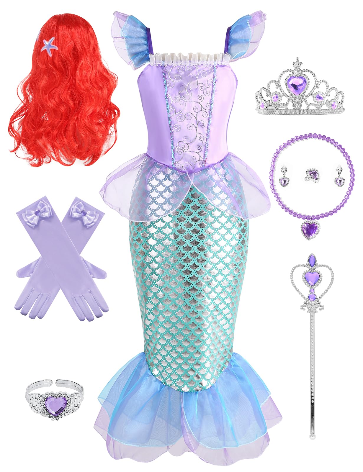 RELARLiYA Princess Costume for Little Girls Cosplay Princess Dress Halloween Christmas Outfit with Accessories 3T