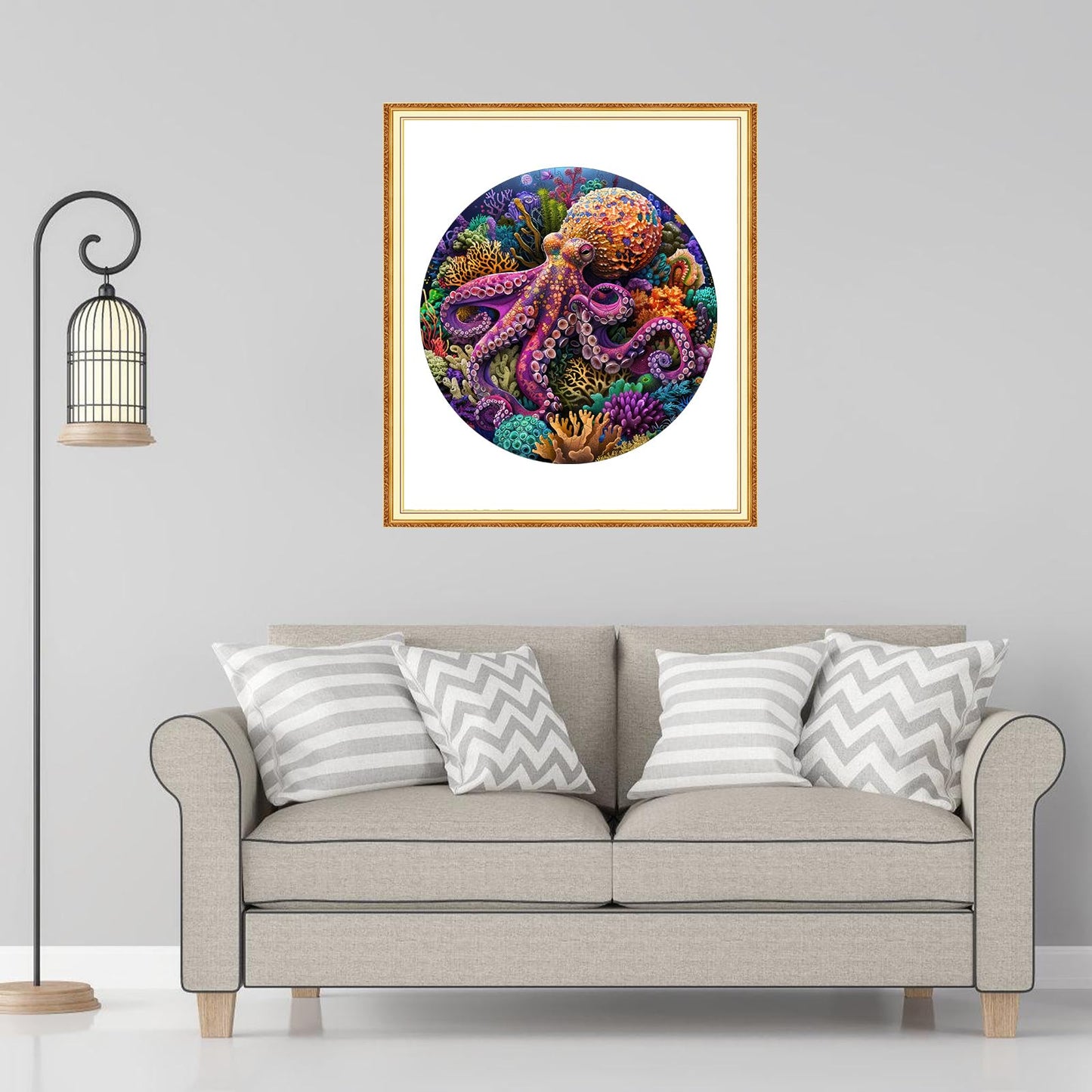 Ruikiyart Wooden Puzzles for mature-themeds Octopus Wooden Jigsaw Puzzles 500pcs Unique Shape mature-themed Puzzles Family Game Fabulous Gift for Kids and mature-themeds on Birthday Thanksgiving Christmas 16.7 x16.7 Inches