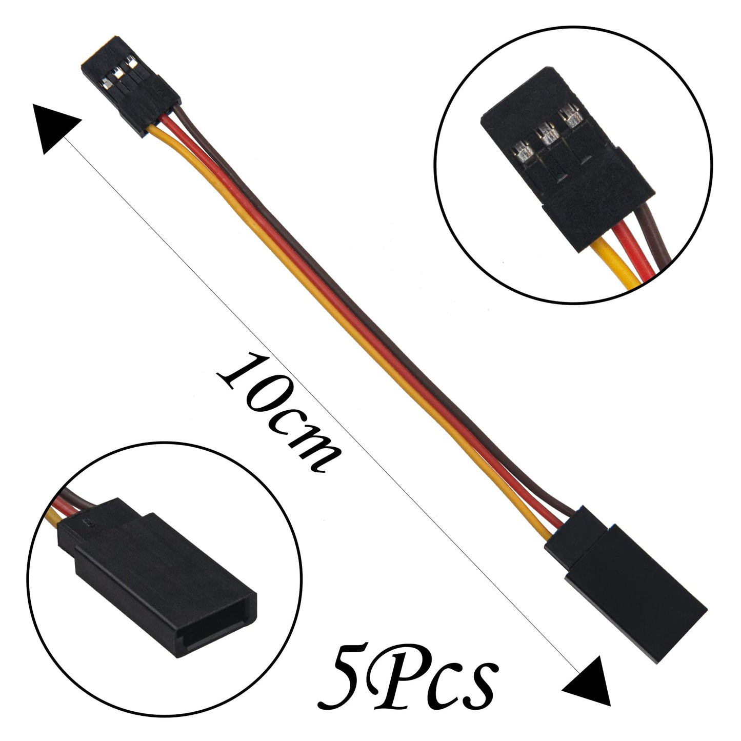 18Pcs 3-Pin JR Servo Extension Cable,1 JR Male to 2/3 Female JR Y Harness Servo Cable & 3.93'' 5.9'' 11.8'' JR Extension Wire fo