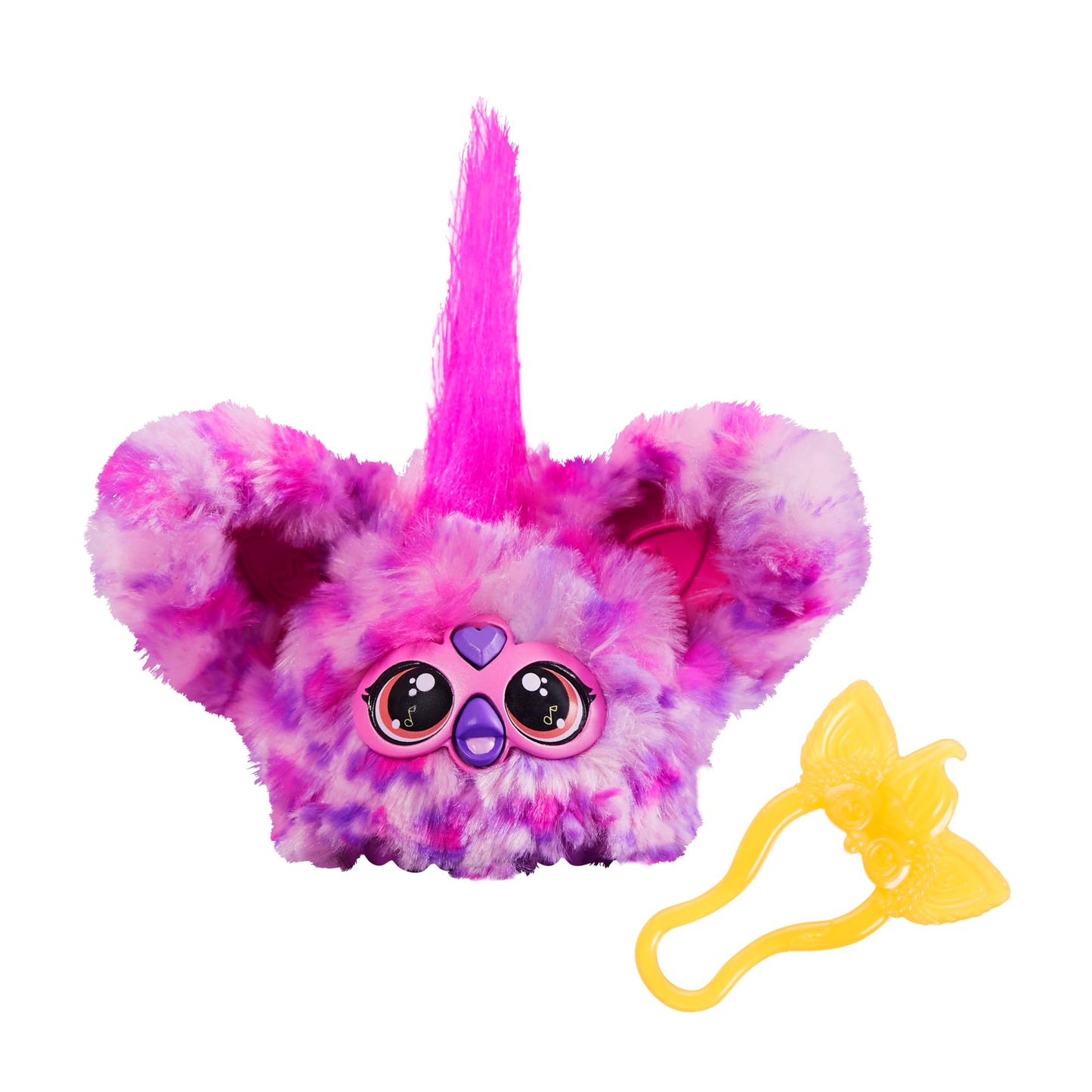 Furby Furblets Hip-Bop Mini Friend, Hip Hop Music, Speaks Only Furbish, Electronic Plush Toys For Girls & Boys, Interactive Pets, Pink & Purple, Easter Basket Stuffers, 6+
