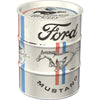 Nostalgic-Art Retro Money Box Oil Barrel 20.3 oz Ford Mustang - Horse & Stripes Logo - Gift idea for car Accessories Fans Metal Piggy Bank Vintage tin moneybank