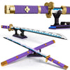 HIGH GODO Anime Cosplay decorative replica blades Building Set 936 Piece One Purple Enma Zoro decorative replica blade 38.8IN with Scabbard and Bracket for mature-themeds and Kid 8+ (Roronoa Zoro Yamato decorative replica blade)
