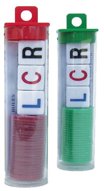 Lcr - Left Center Right Dice Game - 2 Sets - (Assorted Color Chips)