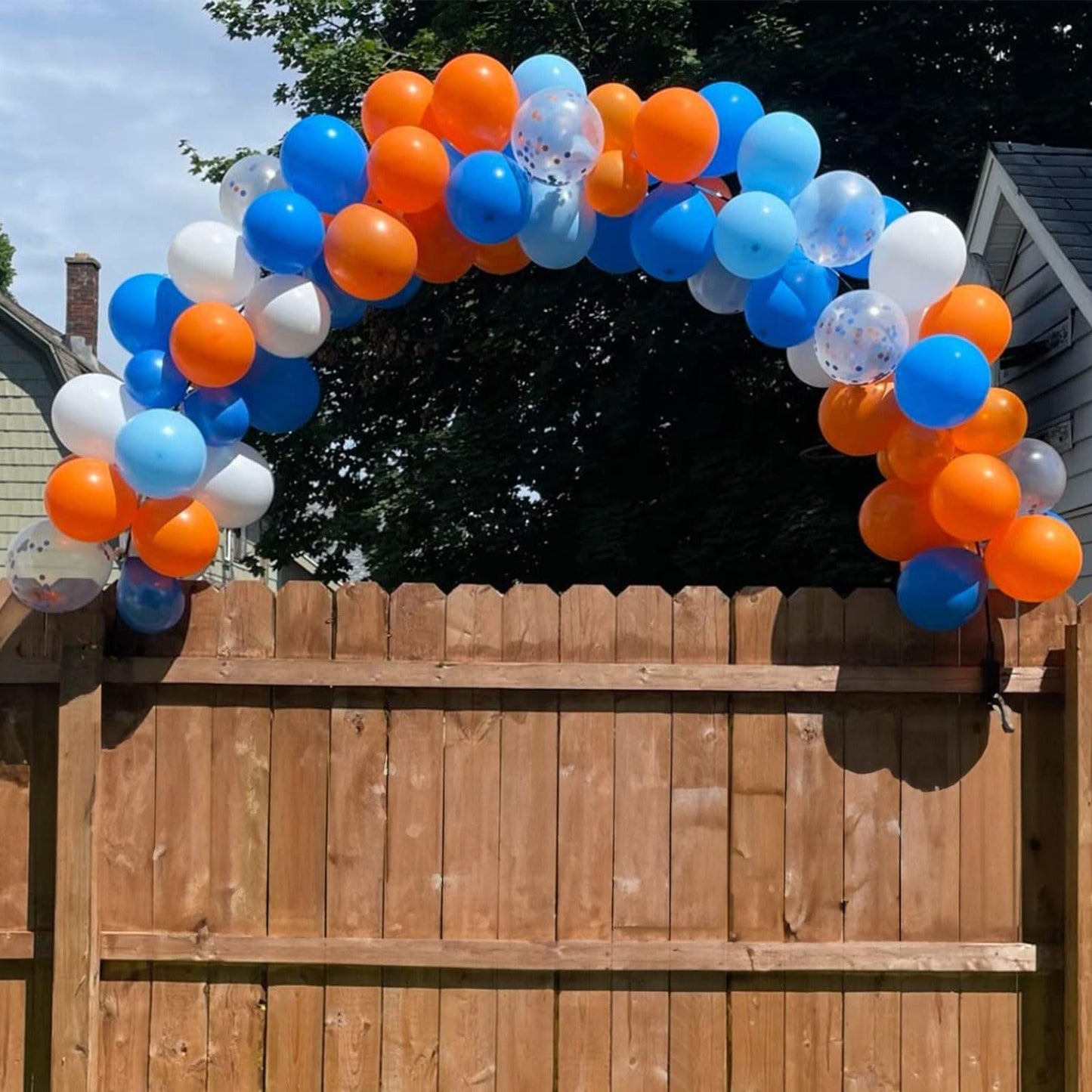 Togvu 35 Pack Balloons, Blue Orange, Reusable Latex, For Baby Shower, Birthday, Wedding Decorations, With 2 Ribbons