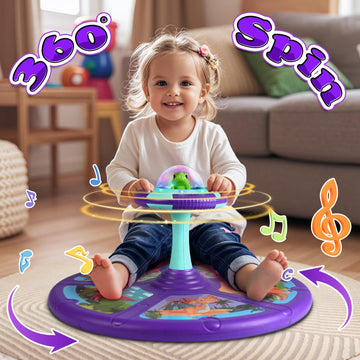 Retroaudio Dinosaur Sit And Spin Toy For Toddlers 1-3 3-5 360Spinning Toys Birthday Gift For Girls Boys, Sit N Spin Toys For Tod