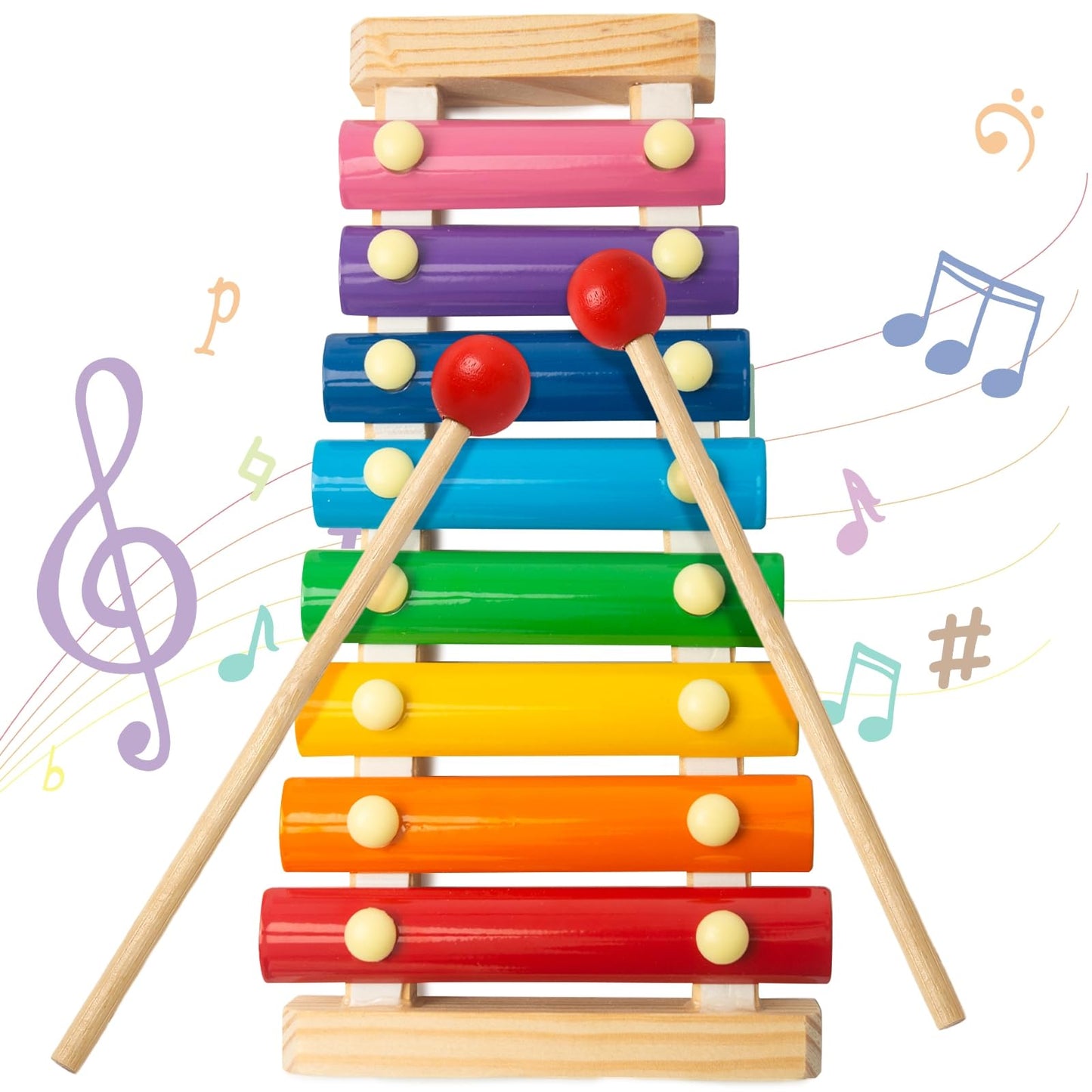 Mcpinky Xylophone For Kids, Xylophone Musical Toy With Child Safe Mallets Educational Musical Instruments Toy For Toddlers 1-3