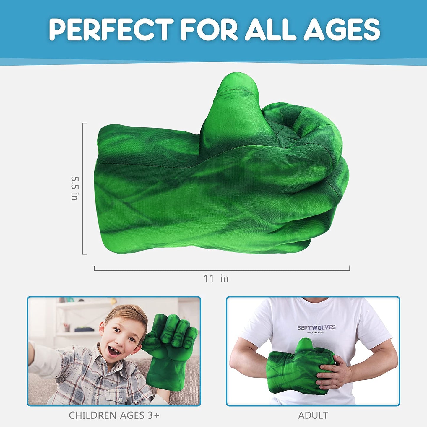 Neexan Incredible Superhero Toys For Superhero Birthday Party Superhero Hand, Soft Plush Kids Superhero Gloves, Christmas, Party
