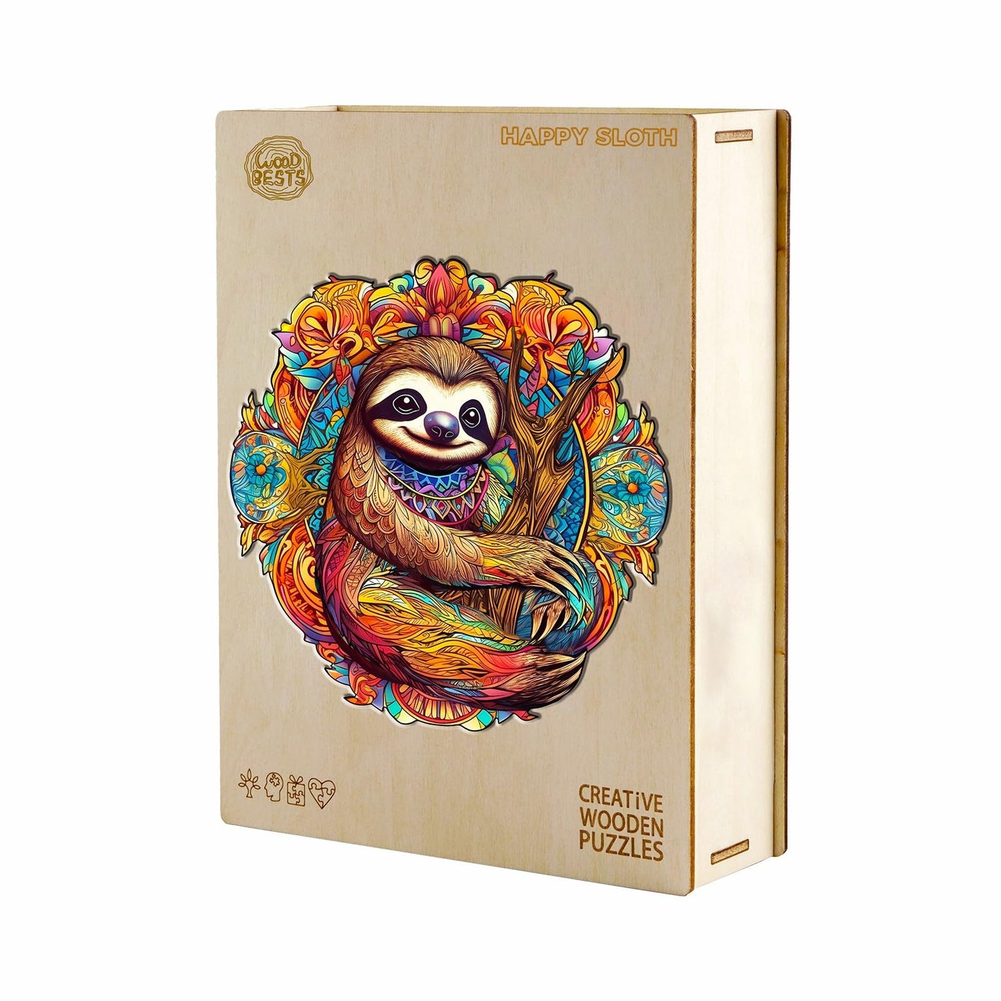 Wooden Jigsaw Puzzle, Sloth Puzzles For Adults, 200Pcs 11.8X11.7In Eco-Friendly Unique Animal Shape Sloth Puzzle, Toy Gift For A
