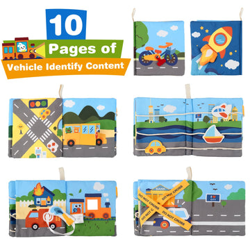Richgv Baby Books Toys 6-12 Months, Baby Sensory Toys Activity Book Busy Book Learning Toys Travel Toys Soft Cloth Baby Books To