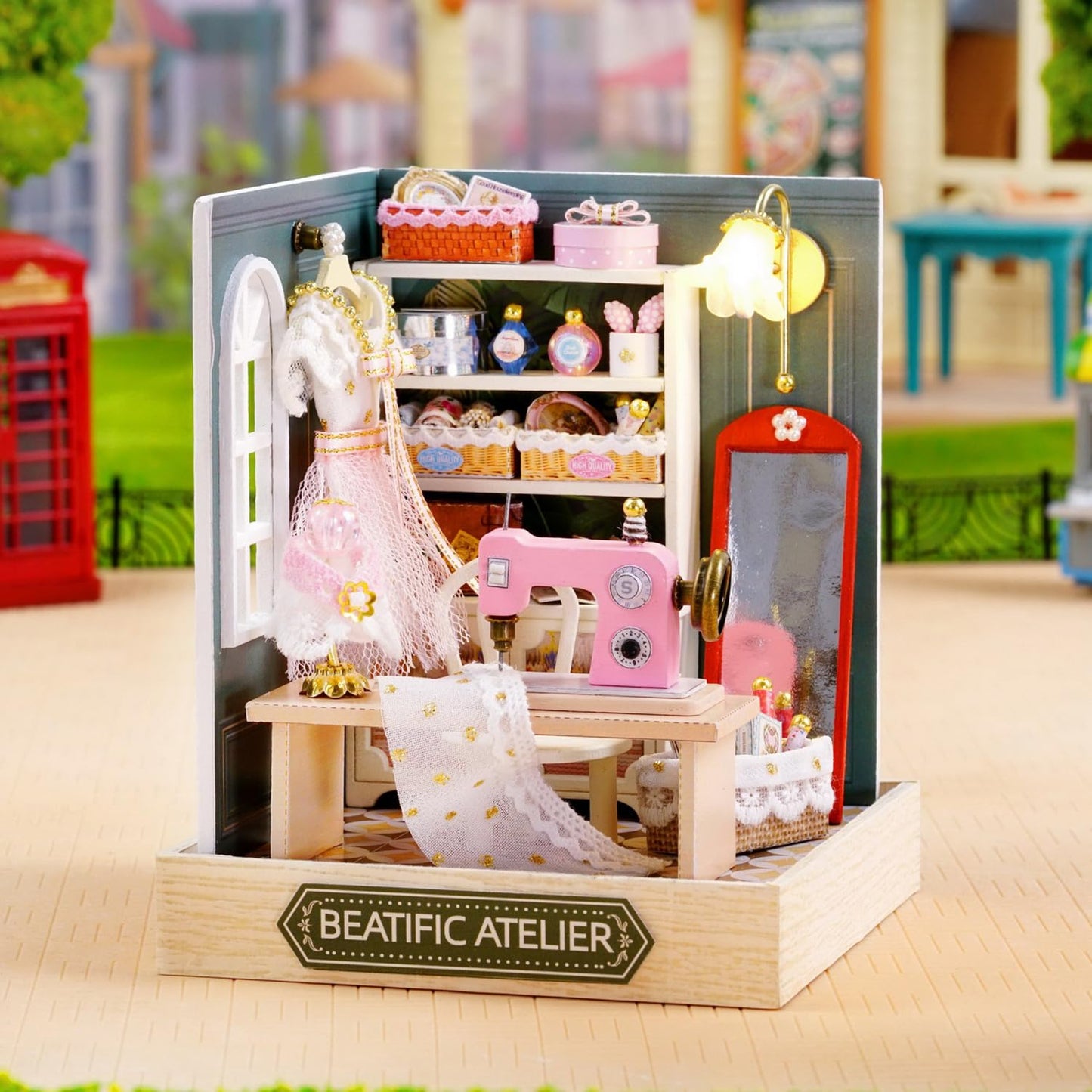 Tukiie Diy Miniature Dollhouse Kit With Furniture, 1:24 Scale Creative Room Mini Wooden Doll House Plus Dust Proof For Kids Teens Adults(Beatific Atelier)