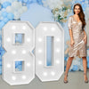imprsv Marquee Numbers Large 80th Birthday Decorations - 4ft Light Up Foam Board Number 80 for Men and Women Party Decor