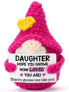 XgiftCreat Birthday Gifts for Daughter from Mom - Funny Handmade Crochet Gnome Thanksgiving Christmas Stocking Stuffers Xmas Holiday Present for Daughters from Mother Dad Gnome How Loved You are
