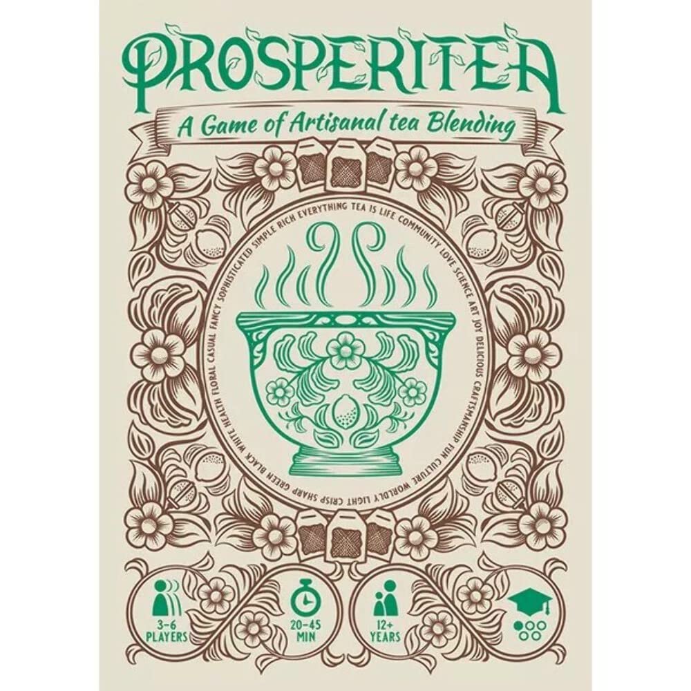 Mentha Games Prosperitea - Co-opetition Tea Blending Game, Ages 12+, 3-6 Players, 20-45 Min, Model MDL-PT001, Plastic