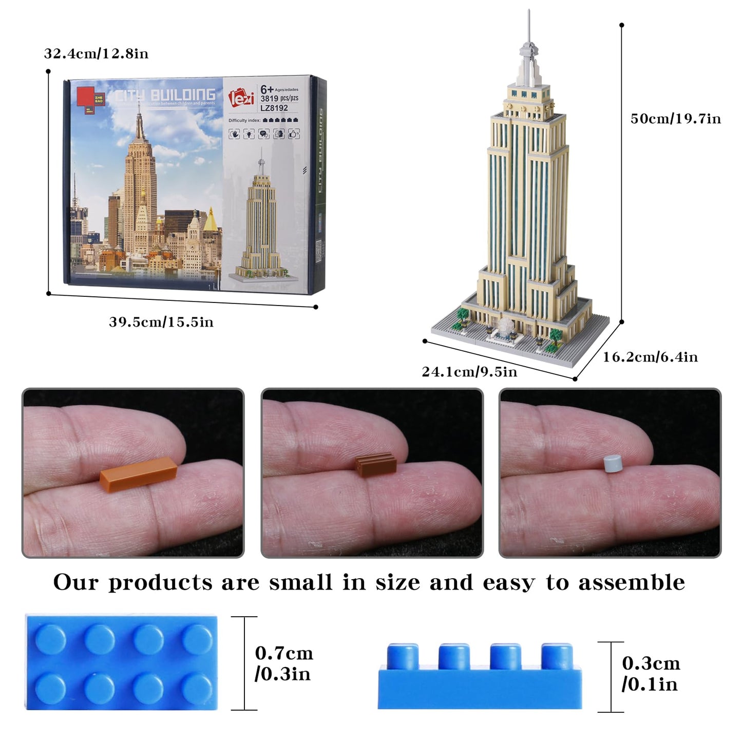 Stmigaiblocks 3819Pcs New York Empire State Micro Building Blocks Set,Commemorative Architectural Model Building,Unique Choice F