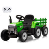 Nasitip 12V Battery Powered Electric Tractor With Trailer, Toddler Ride On Car W/Remote Control/ 7-Led Headlights/ 2+1 Gear Shif
