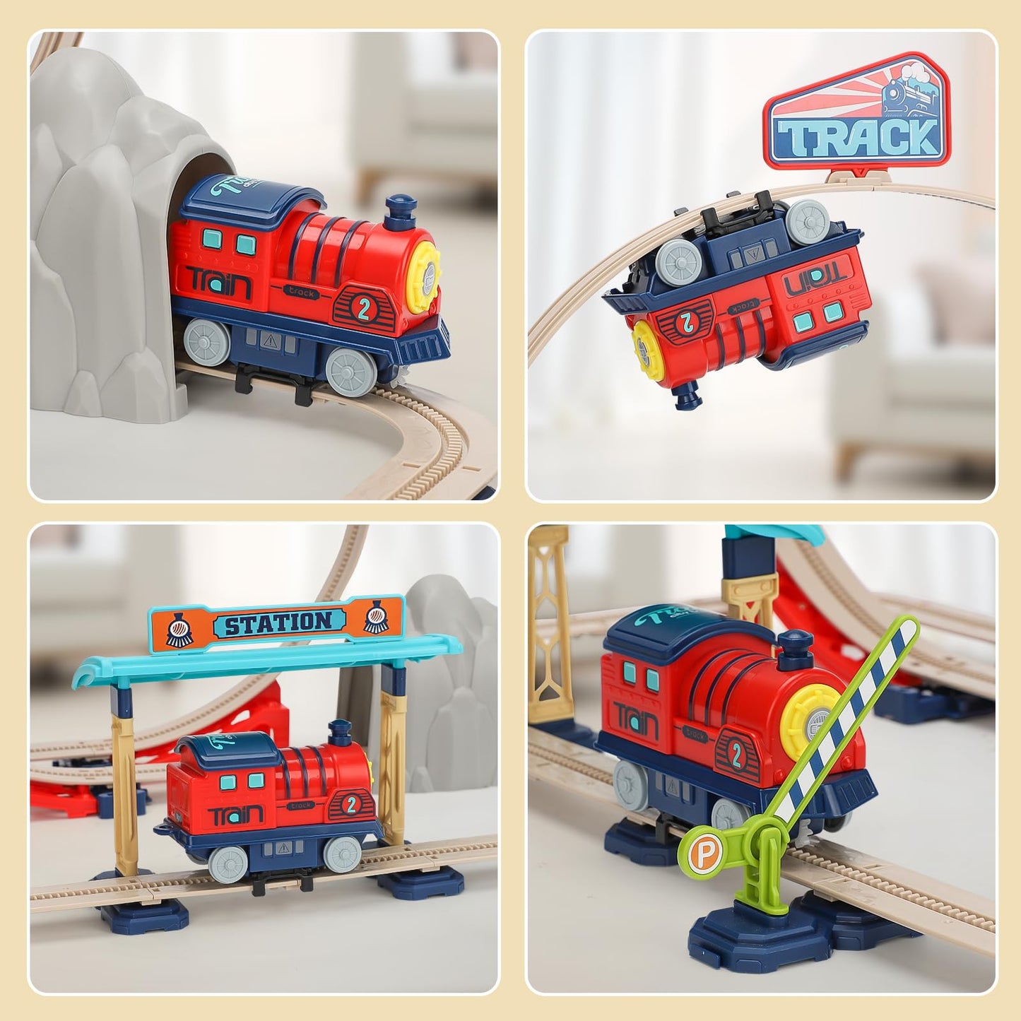 VGY Electric Train Set for Toddlers 2-4, Kids Train Set with Sound, Christmas Loop Train Tracks Toy, Great Gift for Boys and Gir