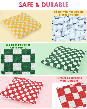 TINDTOP Mini Bean Bags - 3.1" x 3.1", Colorful Canvas, 16 Pack for Tossing Games, Model TA00065-CA