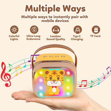 Karaoke Machine For Kids, Portable Mini Karaoke Machine With 2 Wireless Microphones, 4 5 6 7 8 9 10 Years Old Girl Boy Easter Ch