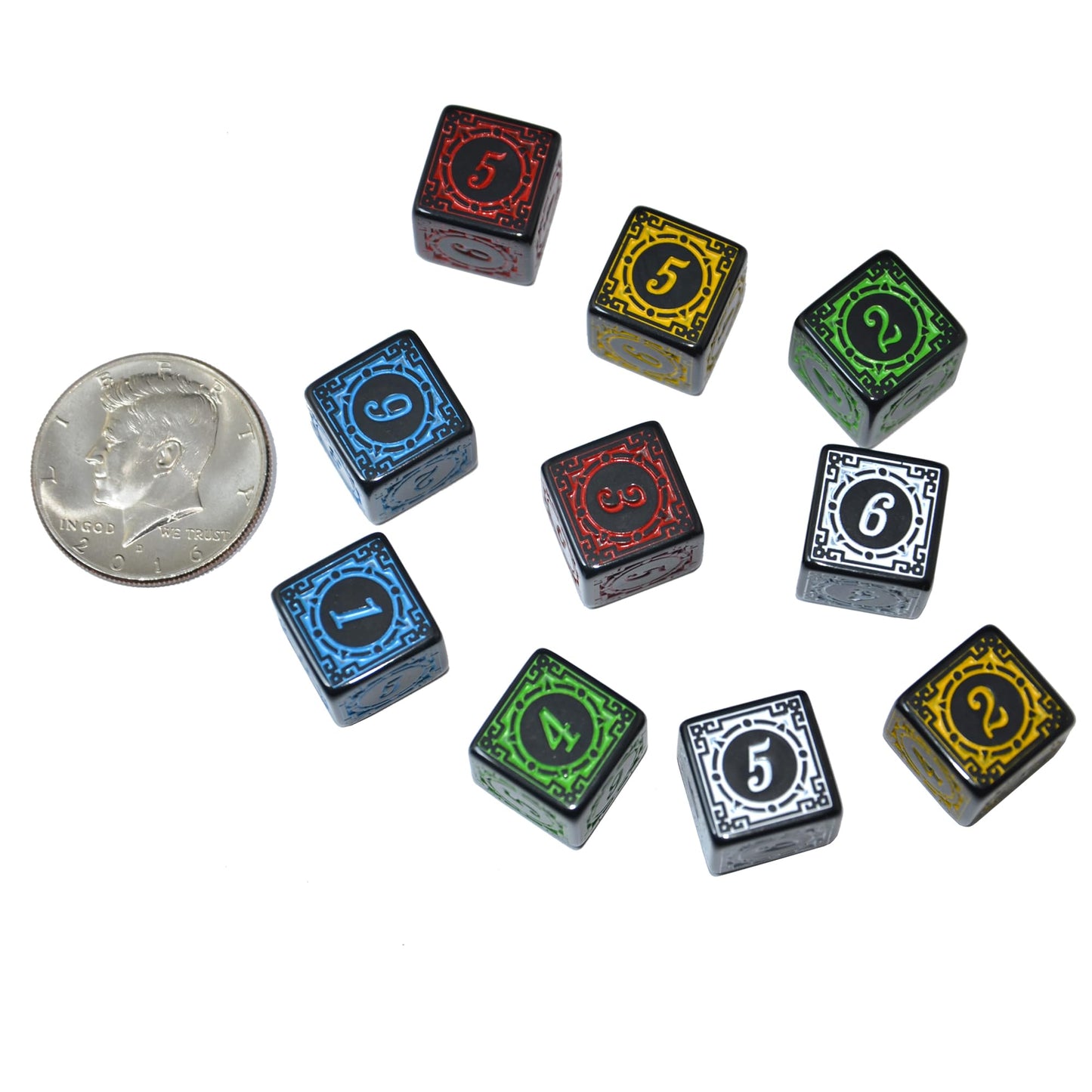SmartDealsPro 10-Pack D6 Six Sides 16mm Dice Die for DND MTG PRG Wow Table Game Math Teaching (Mix Color)