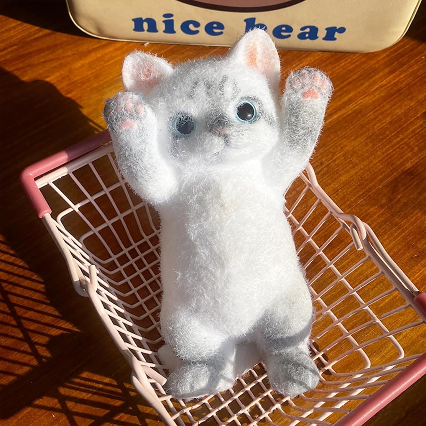 Big Taba Squishy Cat, Fluffy Sticky Soft Realistic Cat,Stress Relieving Cute Large Cat Toys for Family or Friends (Tabby Cat)