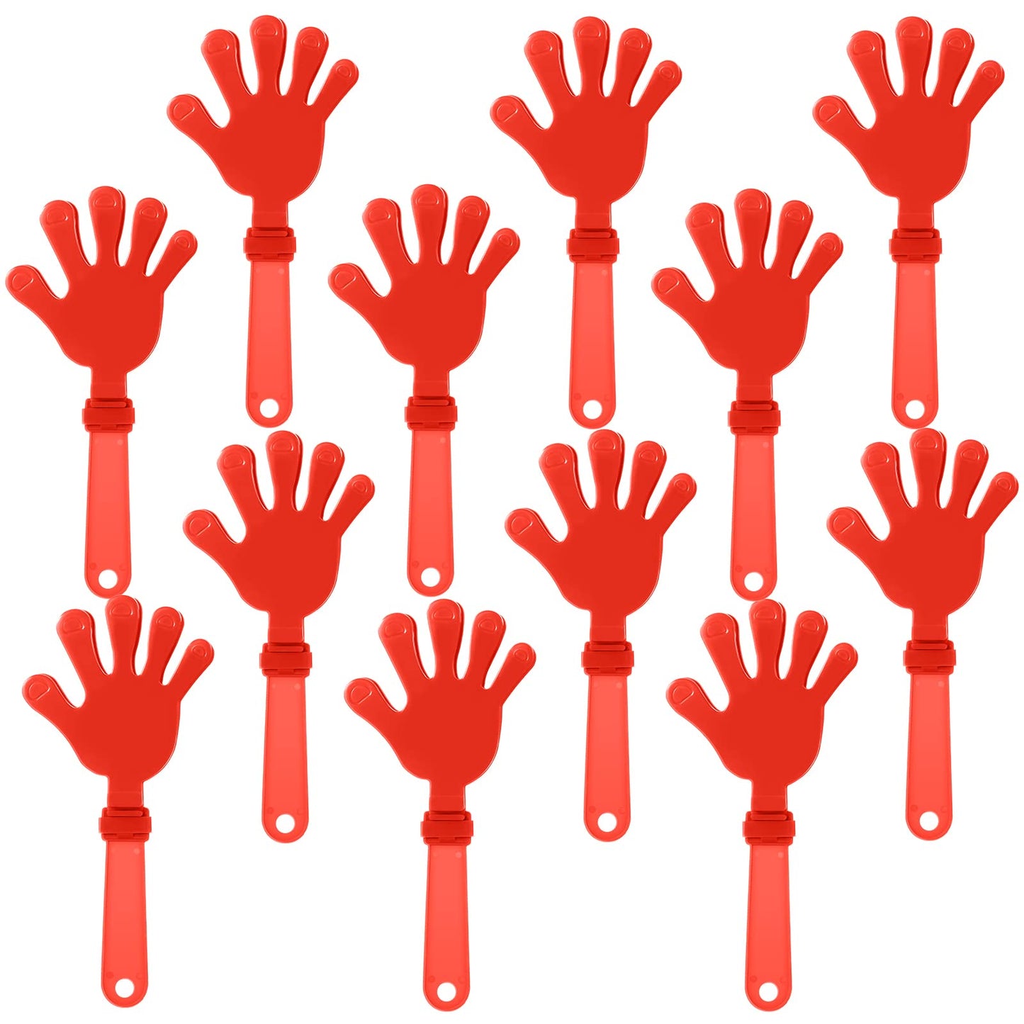 Zcysrlqin 12 Pcs Coral Red Hand Clappers 7.5 Inch Clappers Noisemakers Noise Makers Party Favors Plastic Party Clapper Sporting