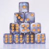 10 PC D6 dice 16mm Acrylic Dice Set for RPG MTG DND Dice Table Games and Board Games (Gray + Blue)