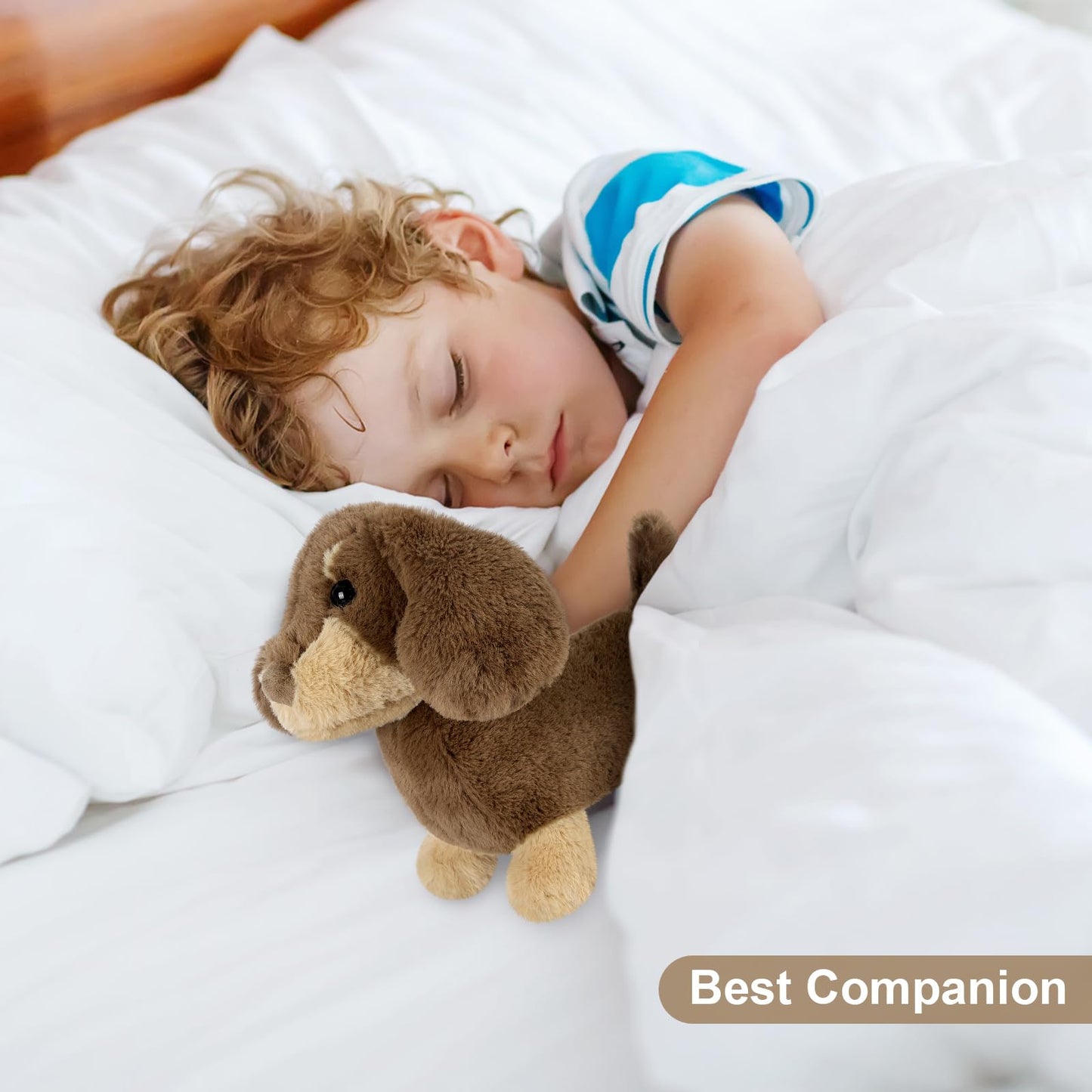 SuzziPals Dachshund Stuffed Animal - Heatable & Coolable Plush Toy, Brown, PALS-50 for Soothing & Relaxation