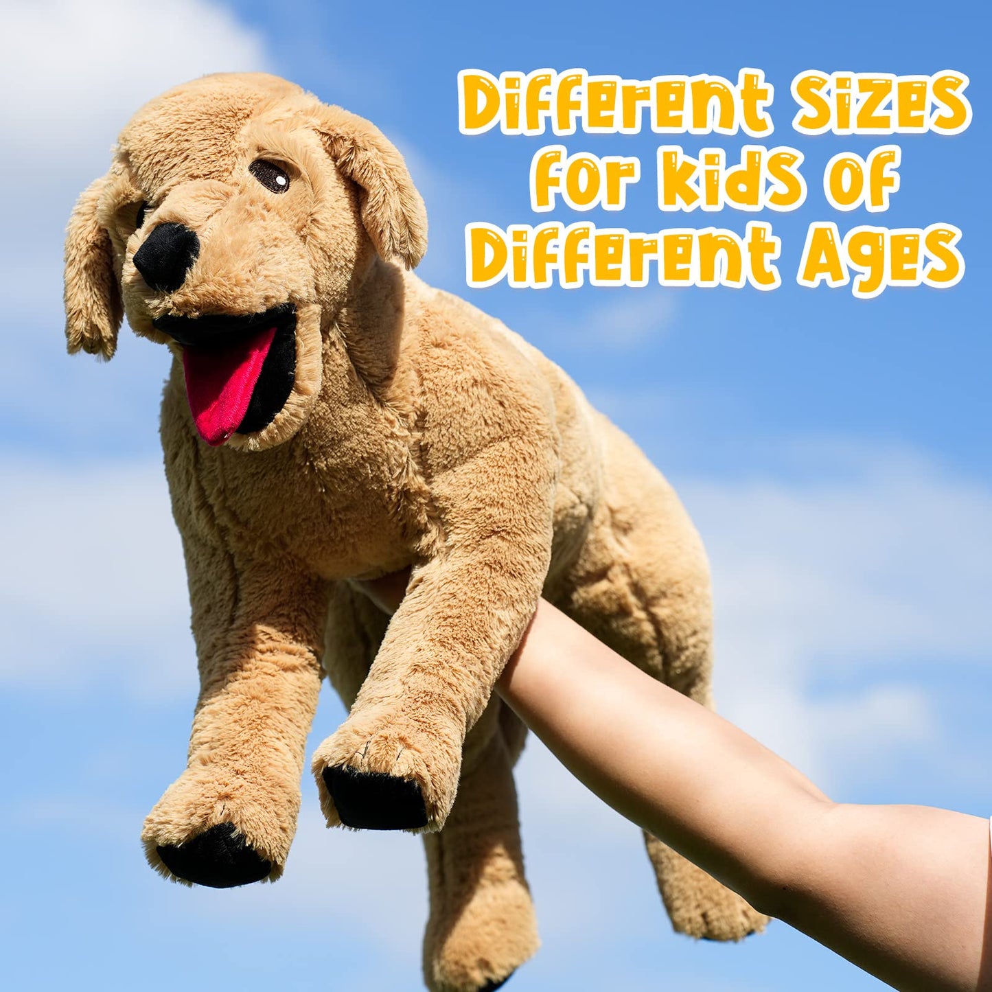Civaner 2 Pcs Dog Stuffed Animals Plush Soft Cuddly Golden Retriever Plush Toys Large Stuffed Animals Puppy Dog Toy For Birthday Party, 27.6 Inch And 13.8 Inch