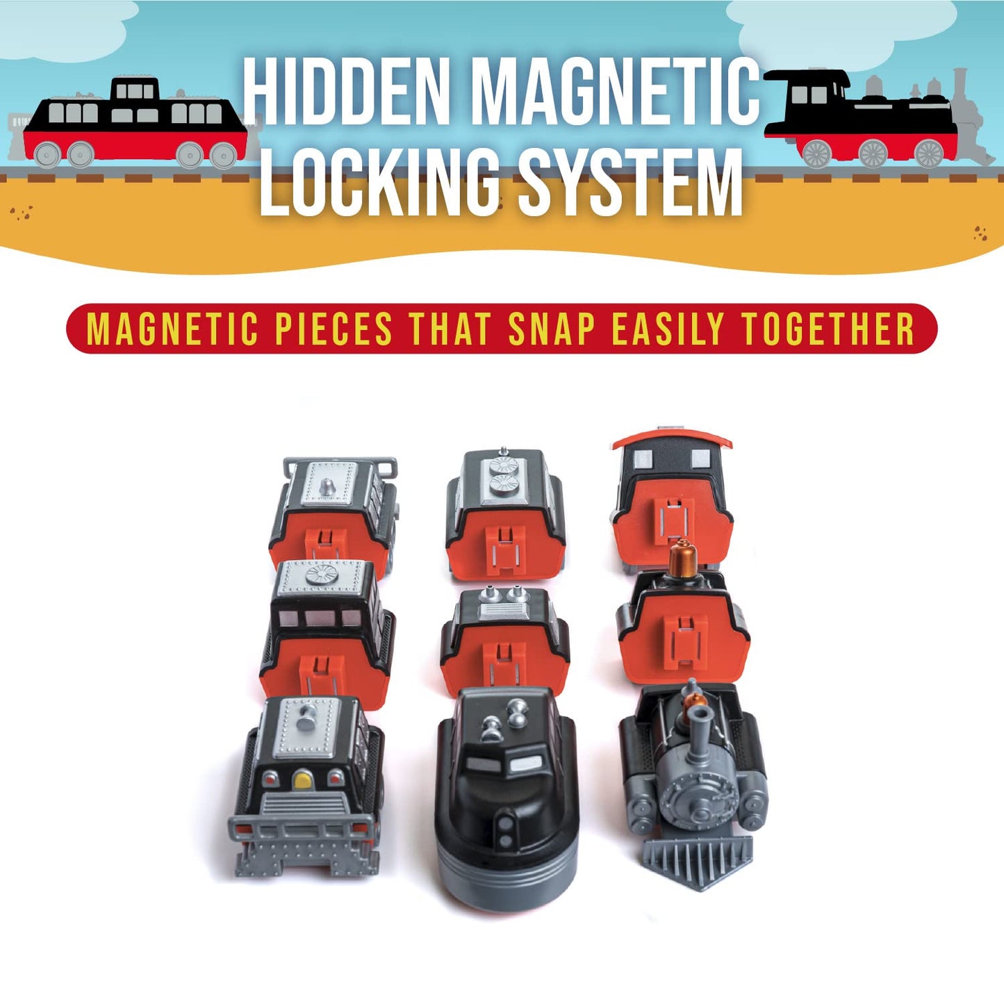 Popular Playthings Magnetic Mix Or Match Vehicles, Train