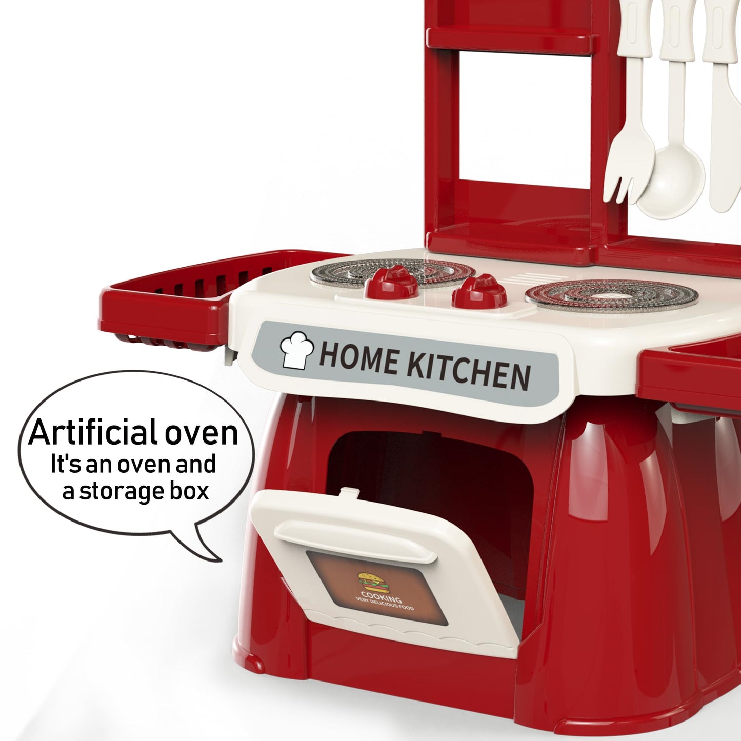 Kitchen Set for Toddler with Sound and Light,Pretend Cooking Food Set,Kids Kitchen Playset,Play Sink with Running Water and Elec