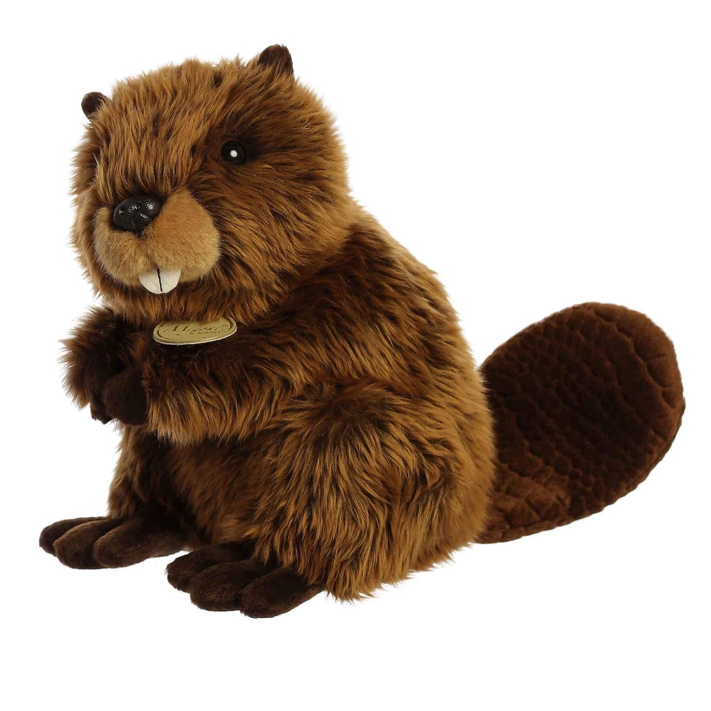 Aurora® Realistic Miyoni® Beaver Stuffed Animal - Lifelike Detail - Cherished Companionship - Brown 9 Inches