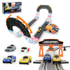 2-in-1 Slot Car Race Track Sets - Electric Race Car Track with 2 High-Speed Racing Cars Dual Racing Game Lap Counter Circular Overpass Tracks Remote Control Cars Toys/Gift for Boys Kids Ages 8-12