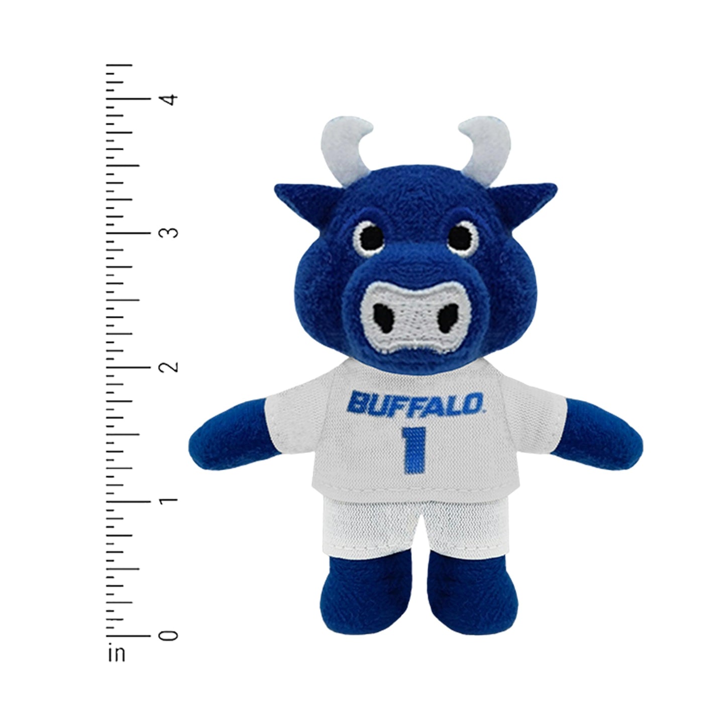 Bobbi-Toads University at Buffalo Plushie Mascot, Blue & White Fabric, Attachable Victor E. Bull