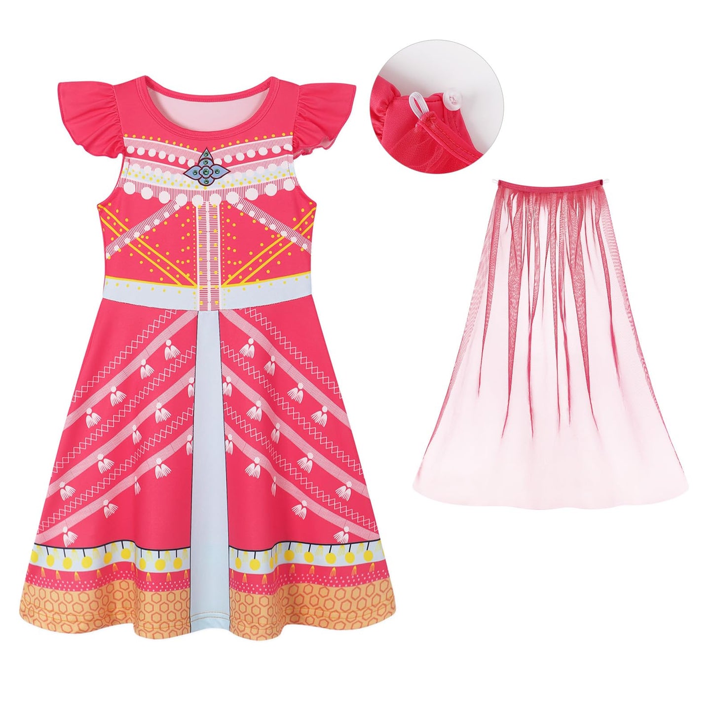 Wonderbabe Arabian Princess Costume For Girls Princess Dress Birthday Party Halloween Costume Cosplay Dress Up For Kids With Cap