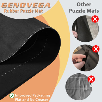 Puzzle Mat Roll Up For 1500 1000 Jigsaw Pieces Puzzles Board Large Portable Table Saver Pad Mats For Adults Kids, 46' X 26' Smooth Top Rubber Bottom, 2 Sorting Trays, Foam Tube, 3 Straps, Storage Bag