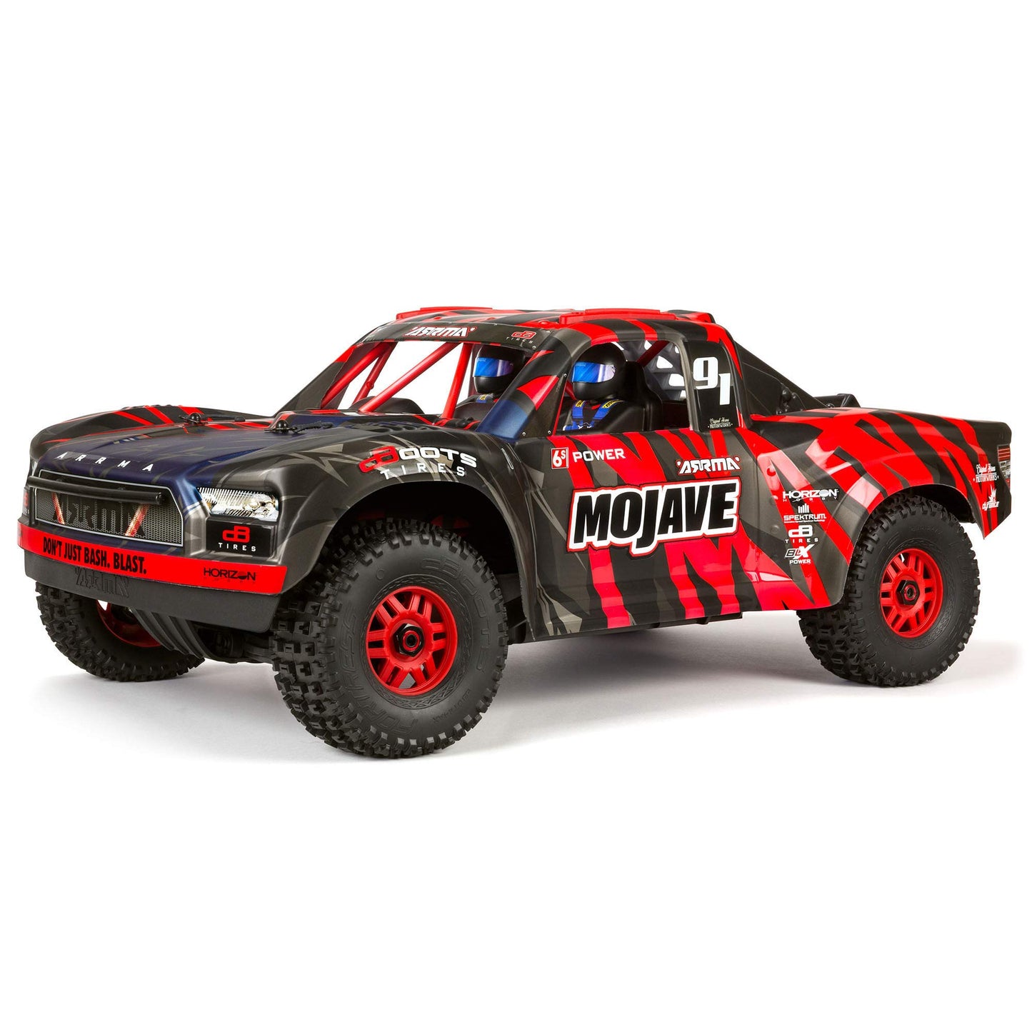 ARRMA RC Truck 1/7 Mojave 6S V2 4WD BLX Desert Truck with Spektrum Firma (Ready-to-Run), Red/Black, ARA7604V2T2