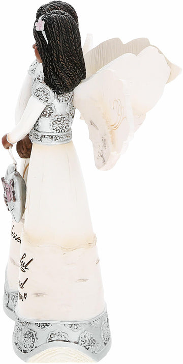 Pavilion - Wonderful Friend - 5.5' Double Ebony Angel Figurine Religious Best Friend Bestie Bff God Jesus Lover Christian Christ Gift Present