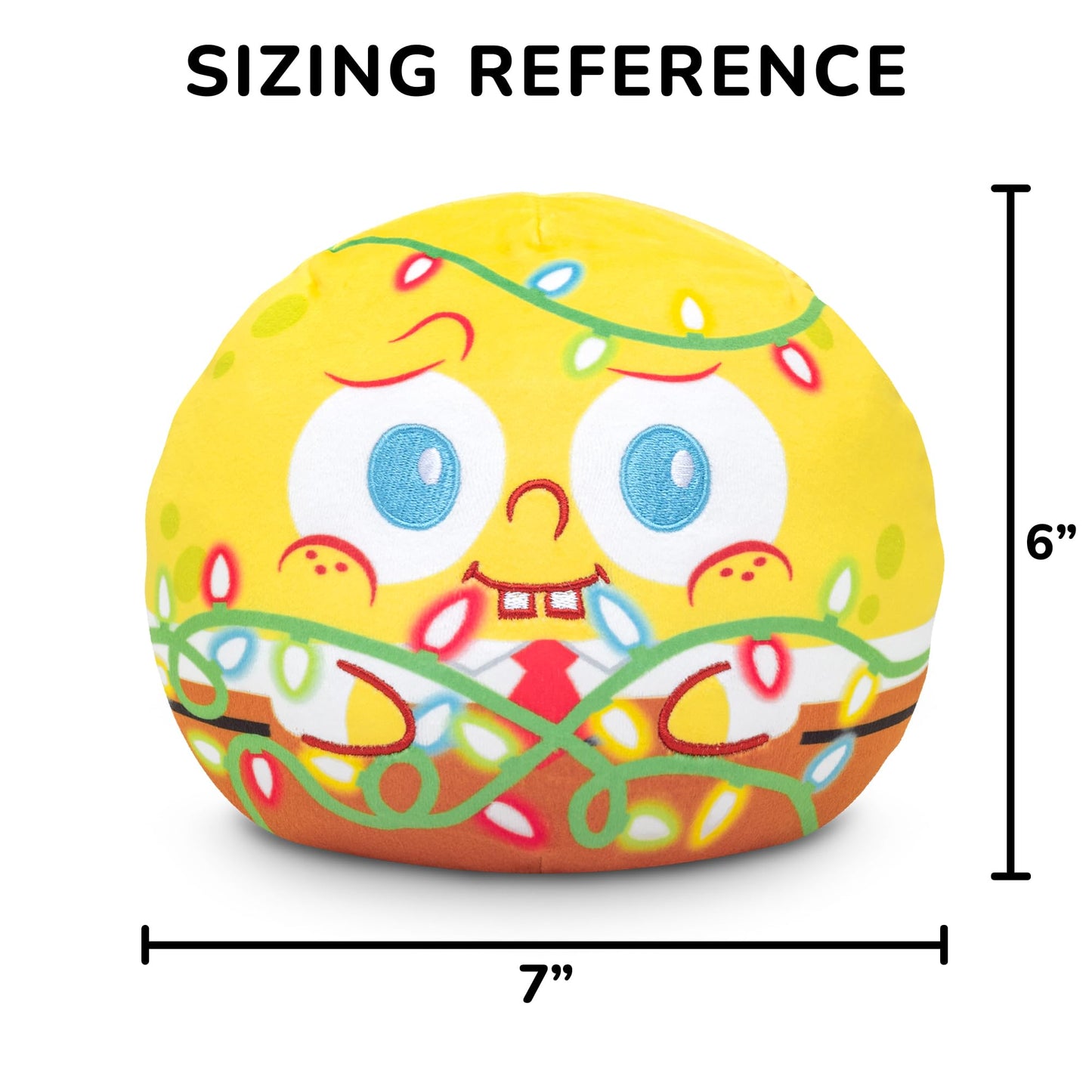 TeeTurtle 6" Spongebob Squarepants Reversible Plushie - Holiday Edition, Kawaii Soft Polyester Stuffed Animal
