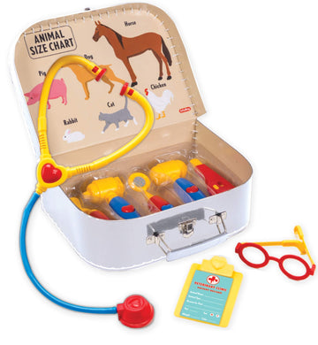 Schylling Veterinarian Kit for Kids, One Size, White, Pretend Play Animal Doctor Set