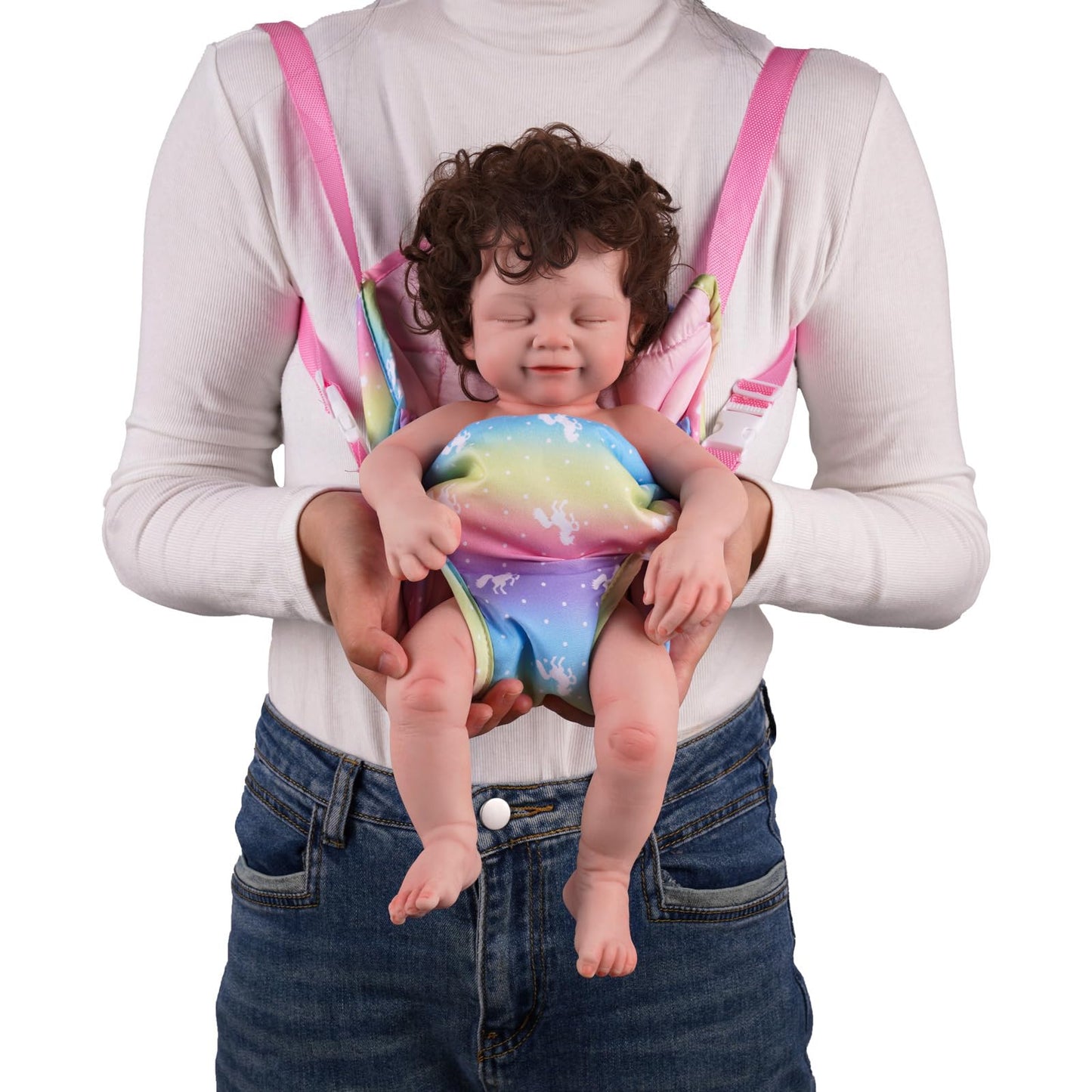 Babeside Baby Doll Carrier Accessories With 2Pcs Baby Dolls Diapers For 12-18 Inch Dolls, Adjustable Straps