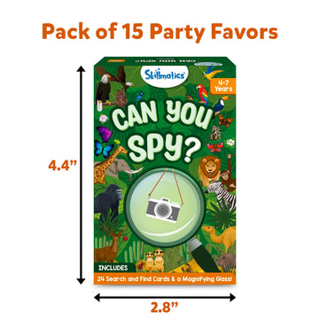 Skillmatics Party Favors (Pack Of 15) - Can You Spy Animals Cards Set, Goodie Bag For Kids, Play Search & Find Educational Games, Gifts For Girls, Boys Ages 4, 5, 6, 7