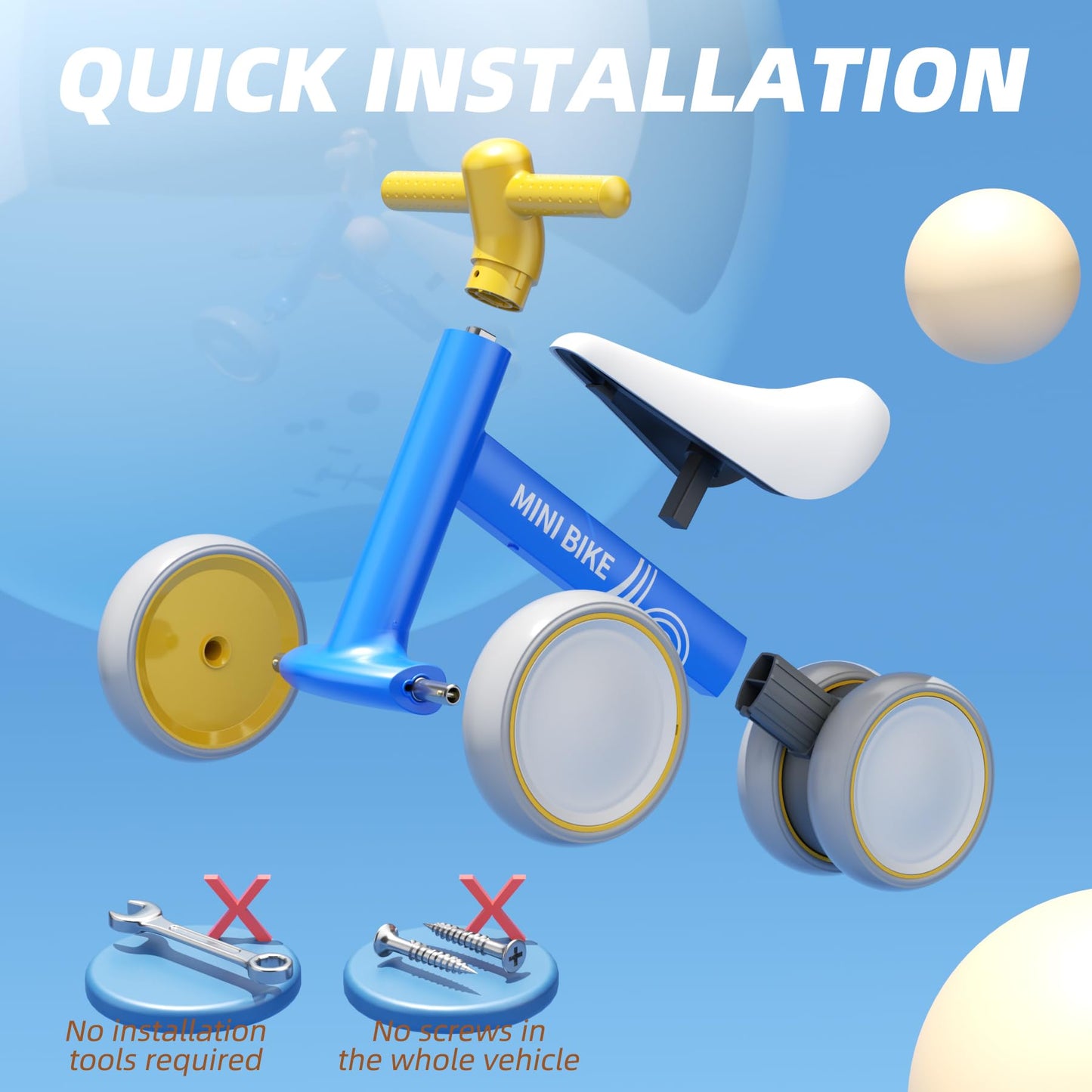 XJD Baby Balance Bikes Bicycle Baby Toys for 1 Year Old Boy Girl 10 Month -36 Months Toddler Bike Infant No Pedal 4 Wheels First