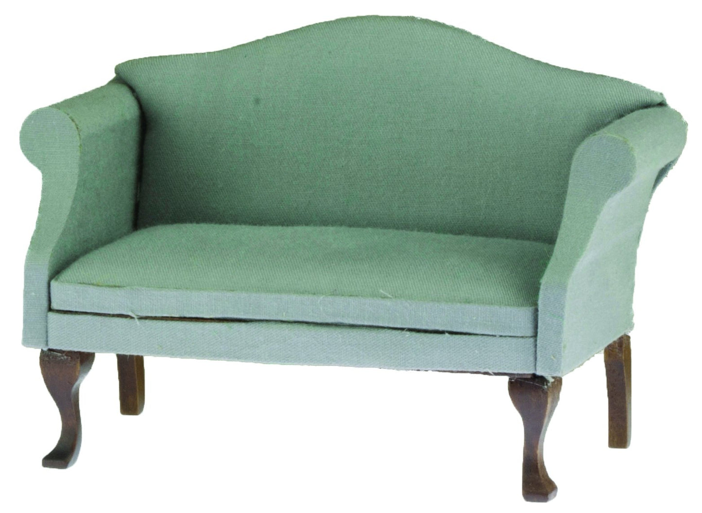 Melody Jane Classics By Handley Dollhouse Sofa, Walnut With Gray Fabric