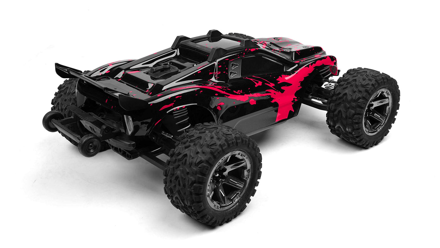 SummitLink Custom Body Muddy Hot Pink Over Black Style Compatible for Rustler 4X4, Rustler BL-2S, Rustler 4x4 Ultimate 1/10 Scal