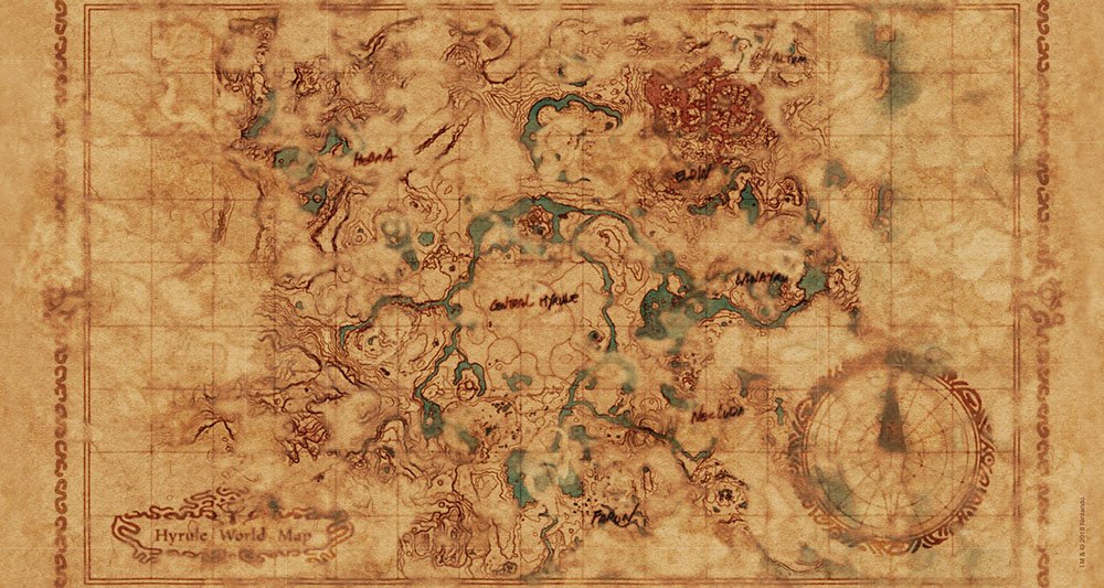 Usaopoly Zelda Breath Of The Wild Hyrule Map 750 Piece Puzzle | Art From The Legend Of Zelda Breath Of The Wild Video Game| Offi
