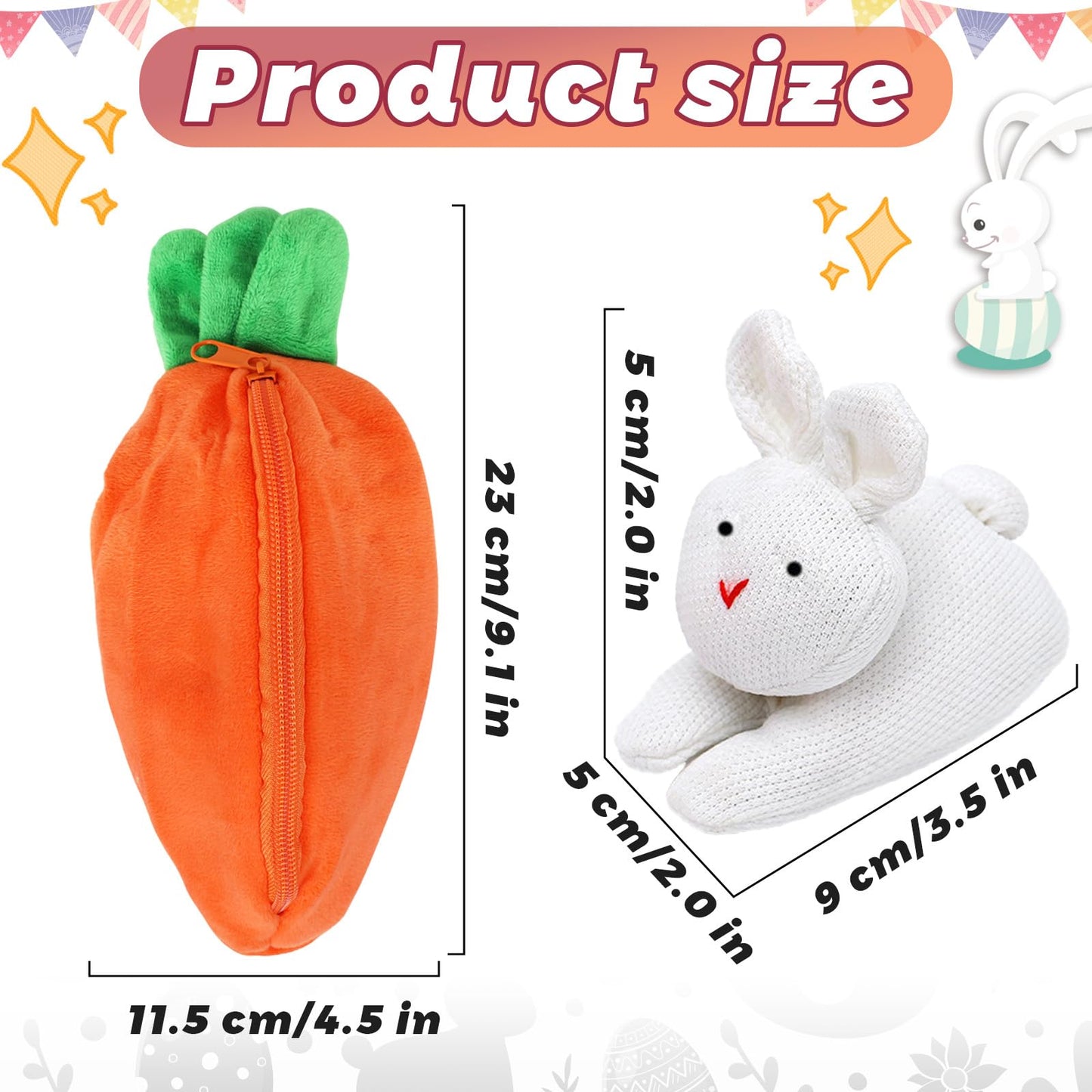 Shyhand Easter Bunny Plush Three Bunnies In Carrot Pouch Hidden Bunny Plush Bunny Stuffed Animal Bunny Doll Zip Up Carrot Bunny