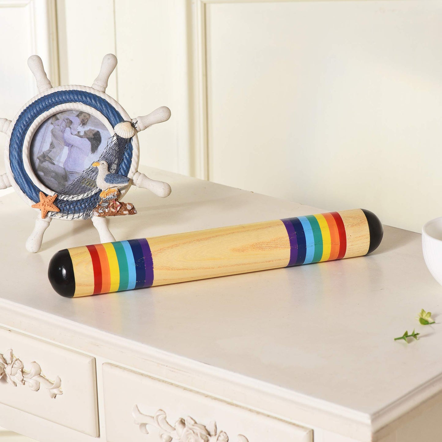 13.8 Inch Wooden Rain Maker Rain Stick Musical Instrument, Rainfall Rattle Tube Rainstick Shaker